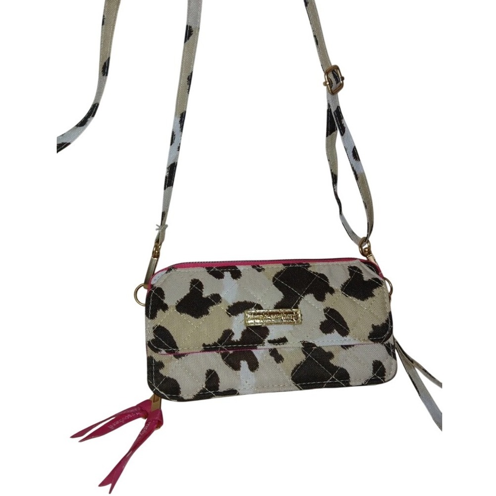 Simply Southern Quilted Cow Print‎ Crossbody Wallet Cell Phone Purse Bag
